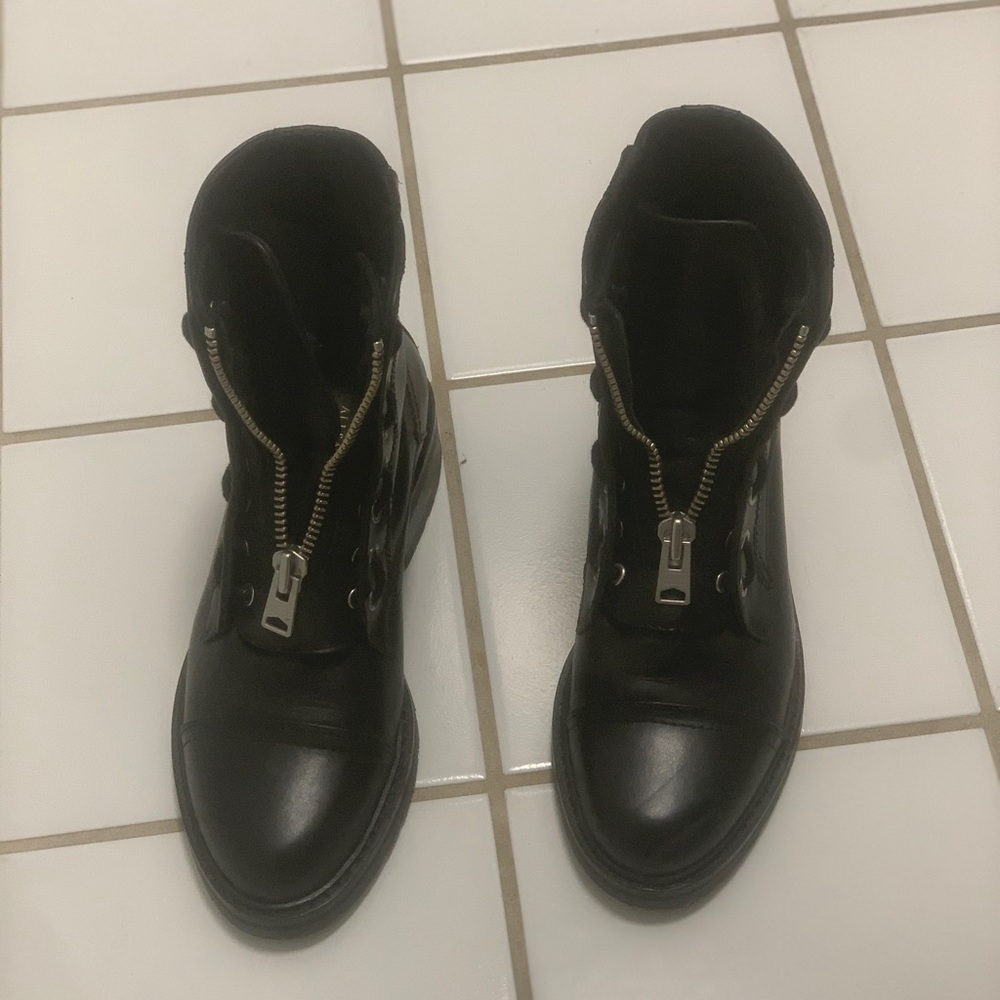 AllSaints Black Leather Boots